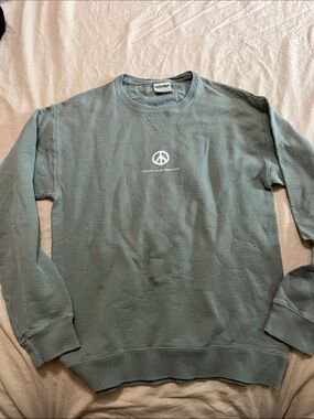 Comfort Colors Kids Peace Graphic Crewneck Sweatshirt - Seafoam Green